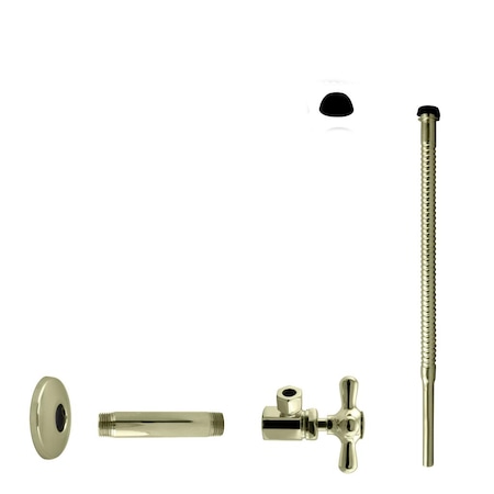 Westbrass Supply Kit, 1/2" IPS x 3/8" OD x 12" Corrugated in Polished Brass D103K12X-01
